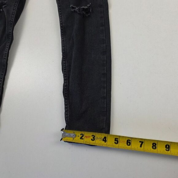 We The Free People Sabrina Super Skinny Black Distressed Jeans Womens 25 - Picture 11 of 14